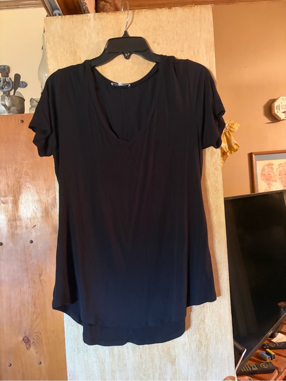 Another Love Black V-Neck Short Sleeve Tee